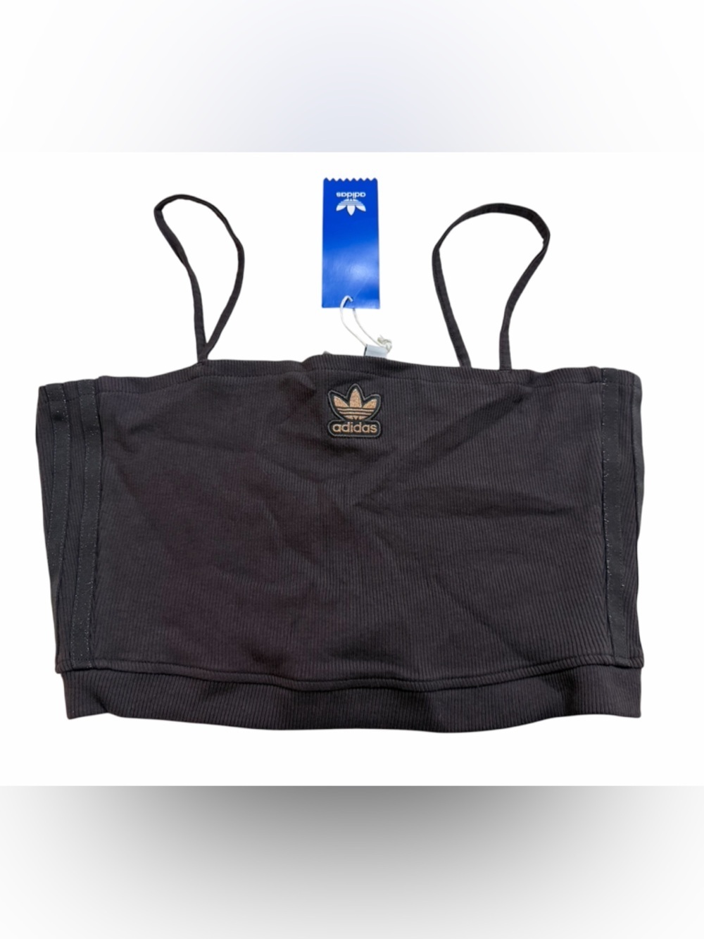 🆕Adidas - Retro Ribbed Spaghetti Strap Crop Top - Picture 3 of 10